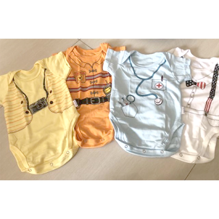 Kazel Bodysuit Fireman Boy 4Pcs Baju Jumper Bayi Laki Laki