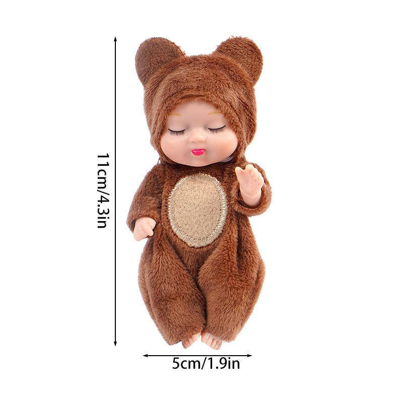 11cm Baby Sleeping Doll Dress Up Movable Joints Doll Cute Newborn Baby Doll Toy Simulation Rebirth Soothe Doll DIY Children Toy Kids Gift