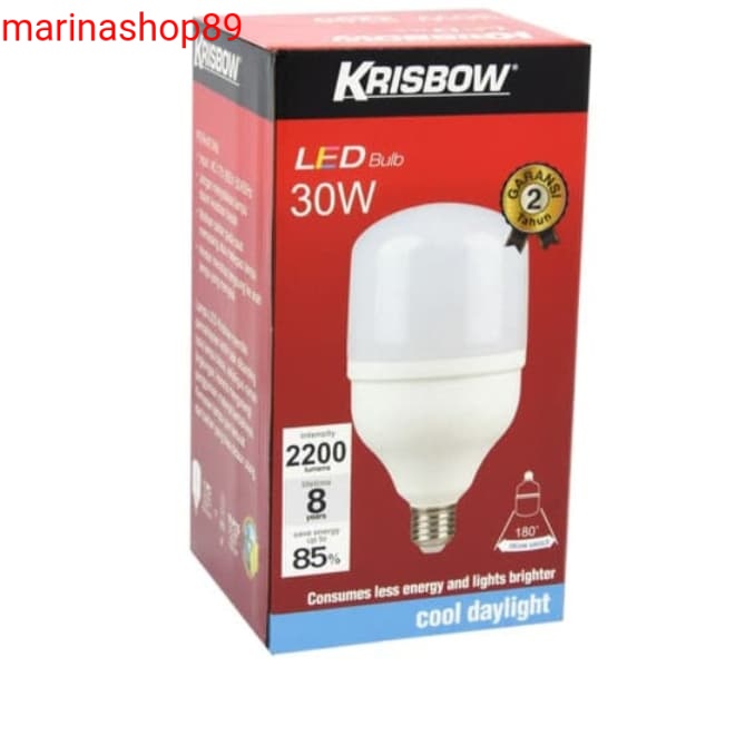 krisbow bohlam led high power 30 watt_lampu led cool daylight putih