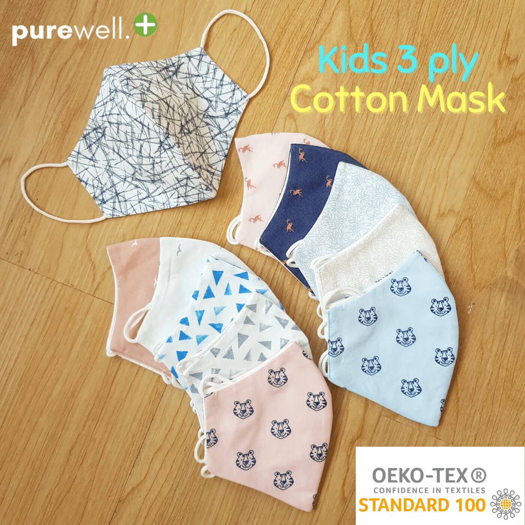 KIDS PREMIUM MASKER KAIN 3 LAPIS PLY ANAK MOTIF POLOS LUCU