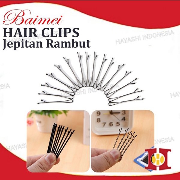 Jepitan Jepit Rambut Lidi Klip Hitam Sanggul Bobby Pin Hair Clip Grip - 50pcs