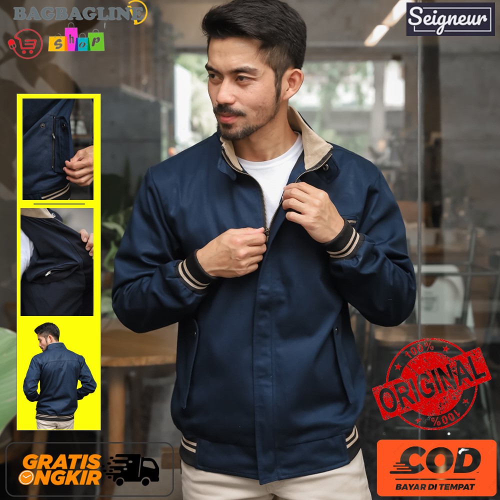 JAKET PRIA BAHAN CANVAS DISTRO TERBARU DEWASA KEREN CASUAL MURAH JUMBO ORI SEIGNEUR