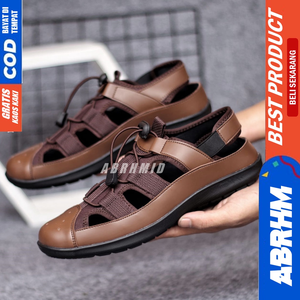 ABRHM x LEXA Sepatu Casual Slop Kasual pria kulit Sintetis Santai Original