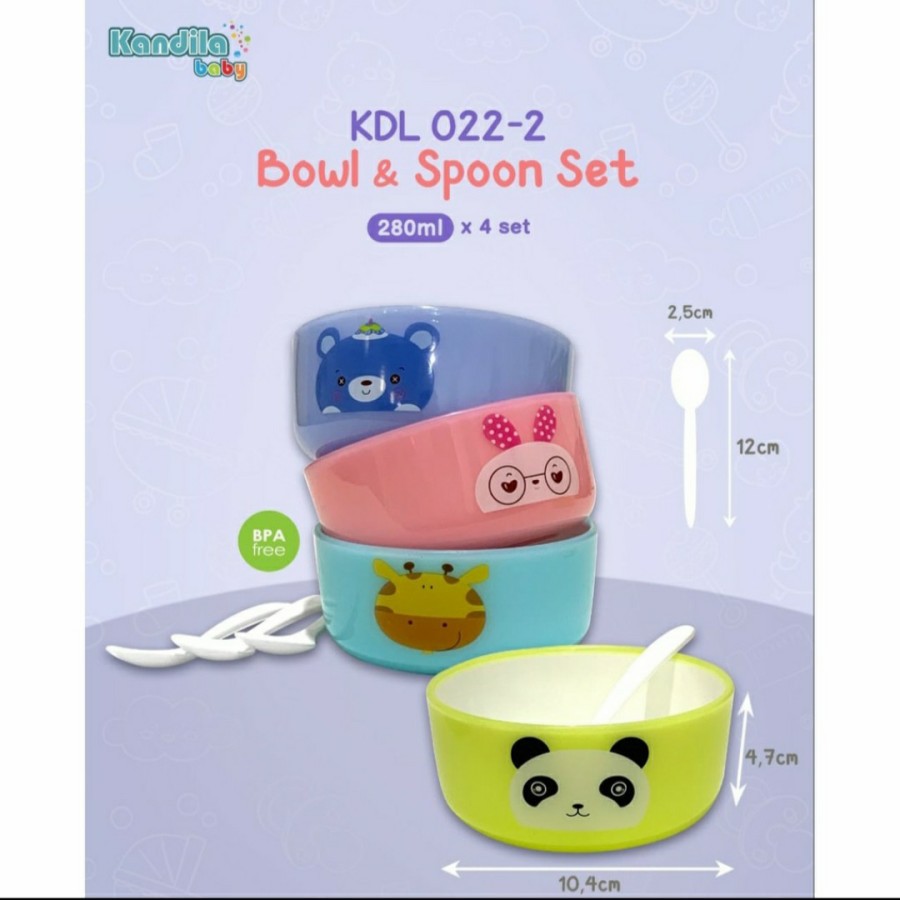 Kandila KDL022-2 Baby Bowl & Spoon Set 280ml