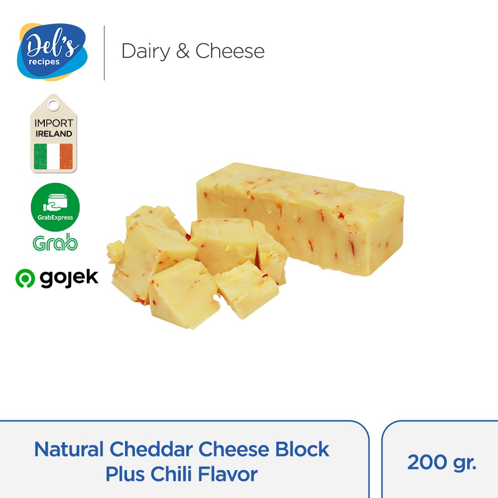 

Natural Cheddar Cheese Block Plus Chili Flavor 200gr