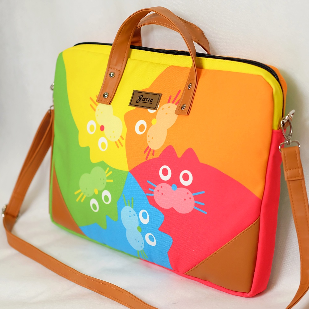 Tas Laptop Motif Kucing / Tas Laptop Gatto / Tas Laptop Cantik / Tas Laptop Lucu / Tas Laptop Kucing