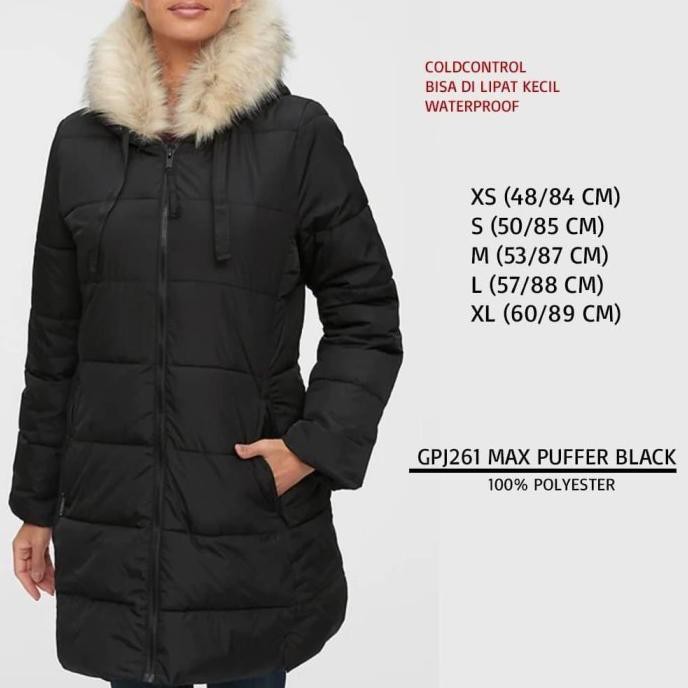 Jaket Dingin Wanita Murah Gap 261 Max Puffer Black - XS
