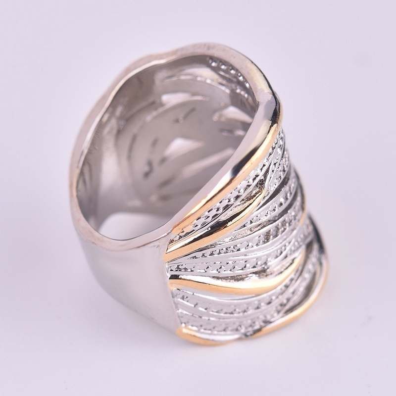 New Women's Fashion Two-color Zircon Ring