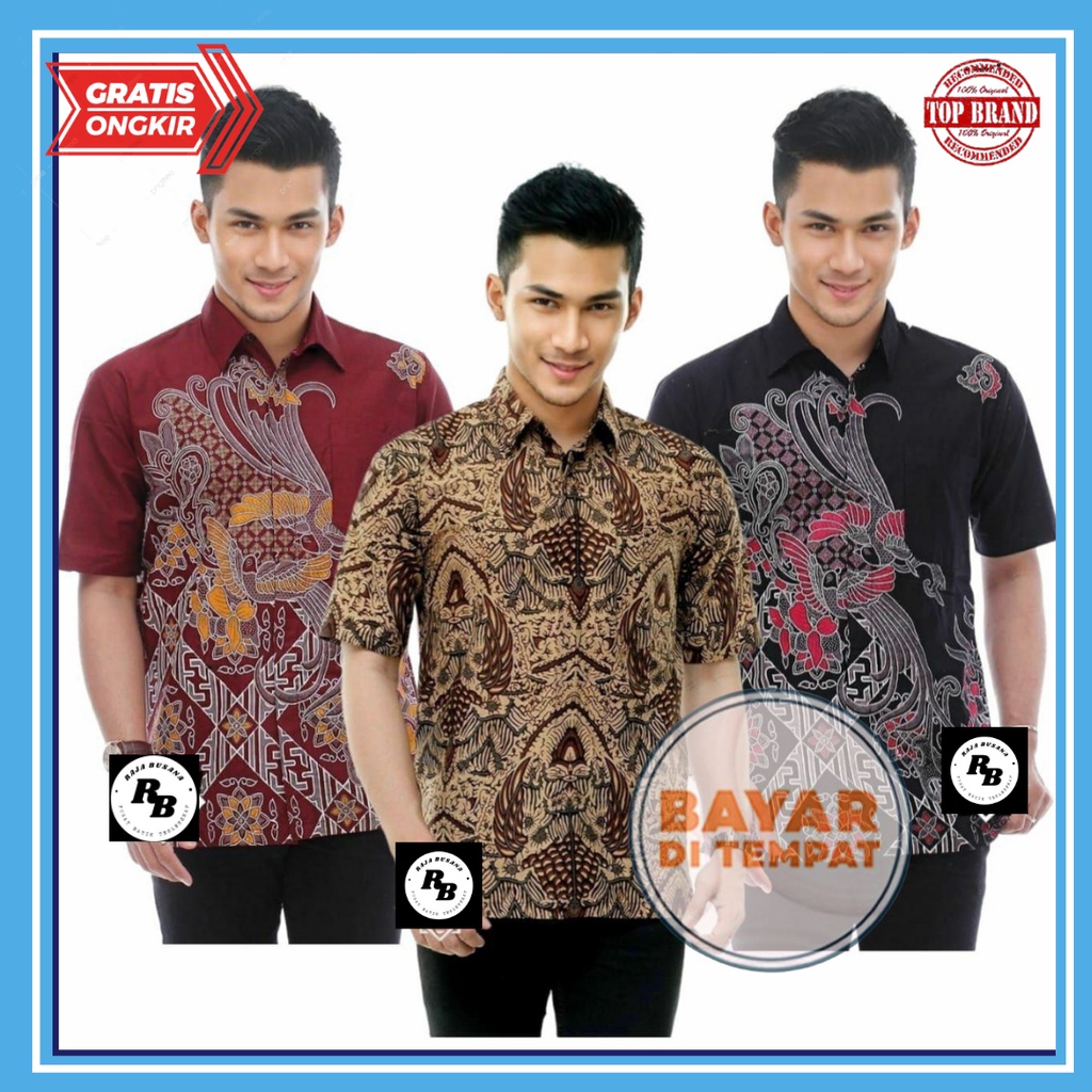 ( BISA COD ) KEMEJA BATK PRIA LENGAN PENDEK BATIK MURAH BY RAJA BUSANA