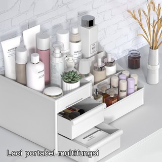 Rak Kosmetik Mini/Cosmetic Storage Drawer/Kotak Penyimpanan Makeup Organizer/Rak Kosmetik/Storage Laci Organiser/Rak Makeup Storage/Skincare Tempat Kosmetik/Kotak Laci Penyimpanan