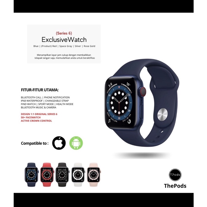 Original Apple Watch Series 6 By Thepods.id Premium Kekinian