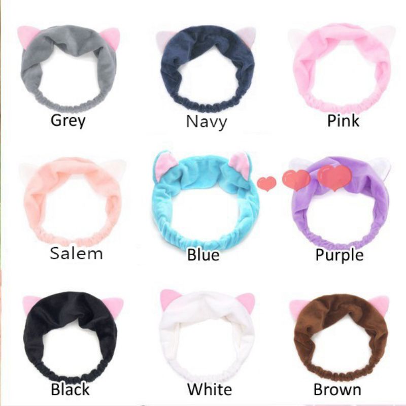 BANDO TELINGA KUCING CAT EAR KUPING HEADBAND KOREA FACIAL BANDANA