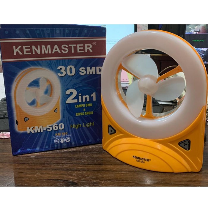 Kenmaster Lampu Emergency KM-560 30 LED Lamp Fan 2 in 1 Kipas Angin