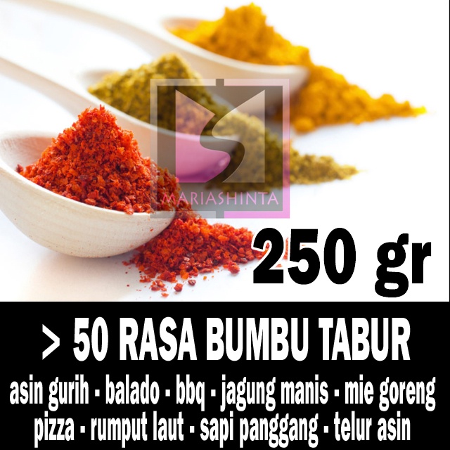 

250g Bumbu Tabur > 60 Rasa Pilihan Bumbu Tabur Premium Macam Rasa 250 g Halaman 1