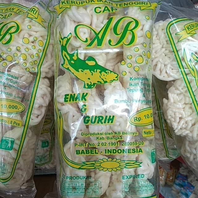 

Krupuk ikan tenggiri Ab belinnyu khas bangka/oleh oleh