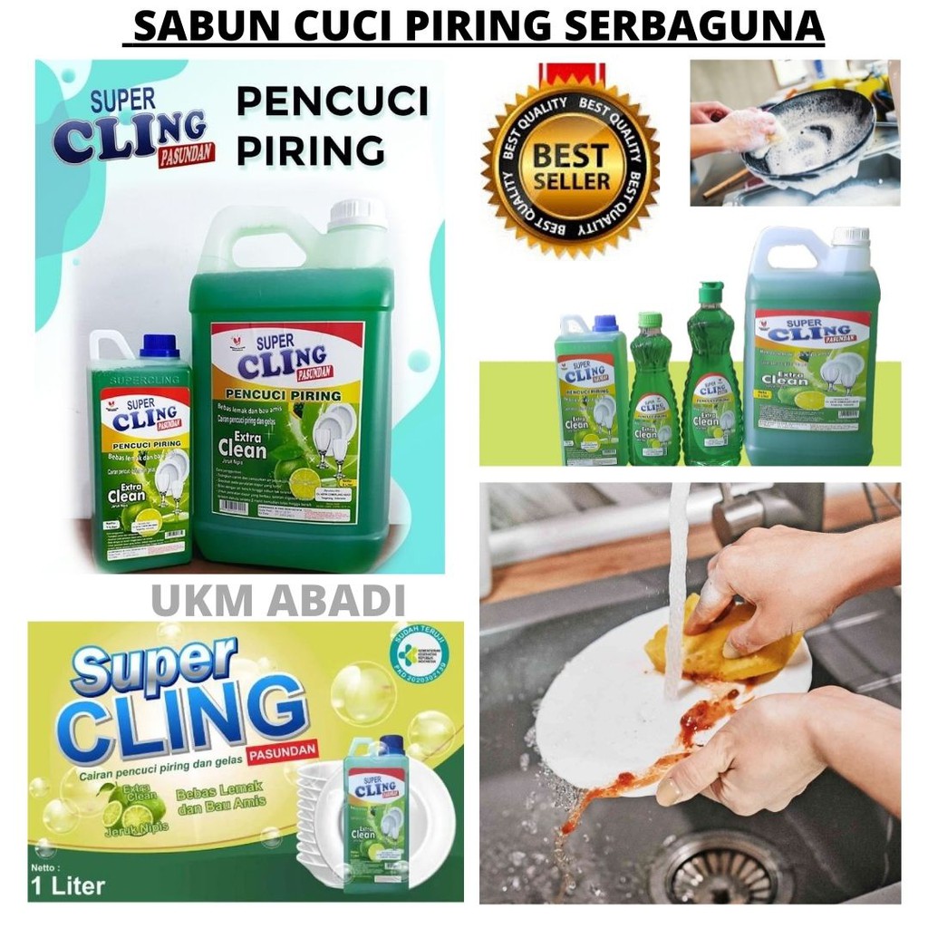 Sabun Cuci Piring Serbaguna Super Cling 1 liter Jeruk Nipis 114101