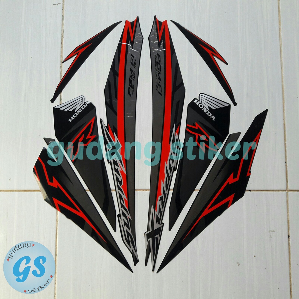 stiker striping motor supra x 125 fi 2018 full hitam