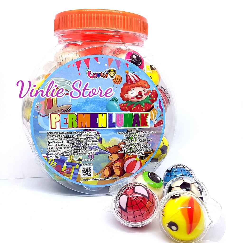 Permen lunak LUVMI AAA MY SWEETY PERMEN LUNAK 1 TOPLES  ISI 50 PC  permen lunak isi selai jeli viral