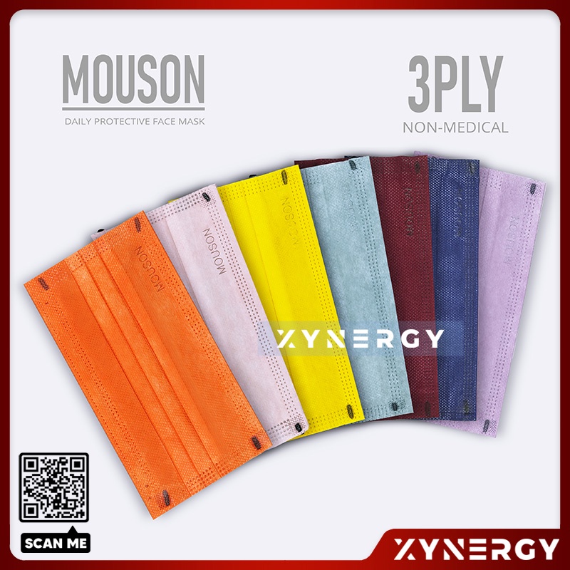 Masker Mouson 3ply Isi 50 Masker Sekali Pakai 3 Ply Non Medis