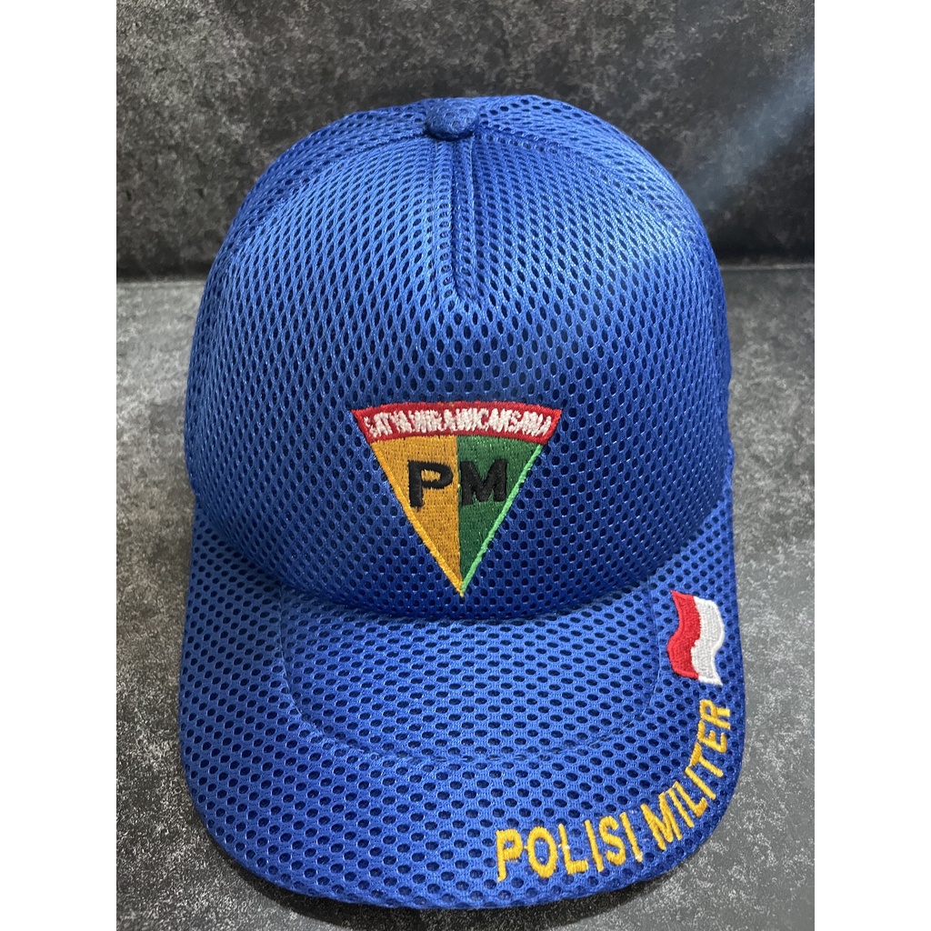 Topi Jaring Polis* Militer (Biru) - Topi PM- Topi Jaring - Topi Hitam - Topi Jaring PM