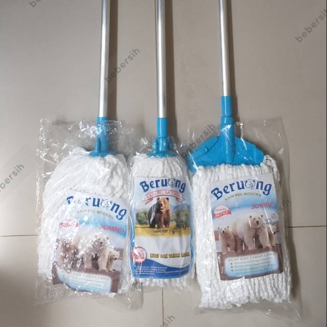 Pel Beruang + Tongkat / Lap Pel Microfiber