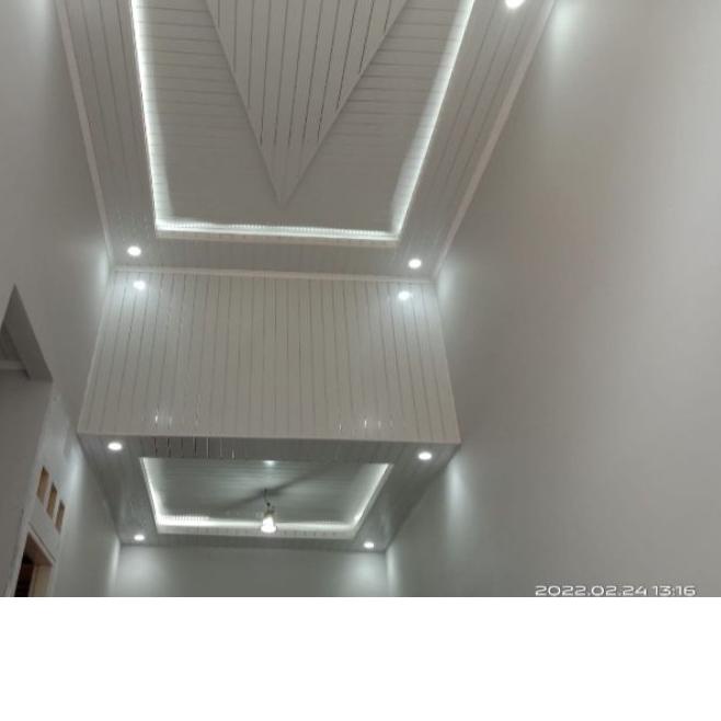 shunda plafon series Kingfon motif putih nat silver K901