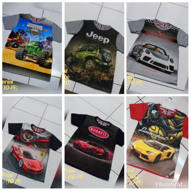 Kaos cowok mobil uk 9-12 th merk Muse/Furo