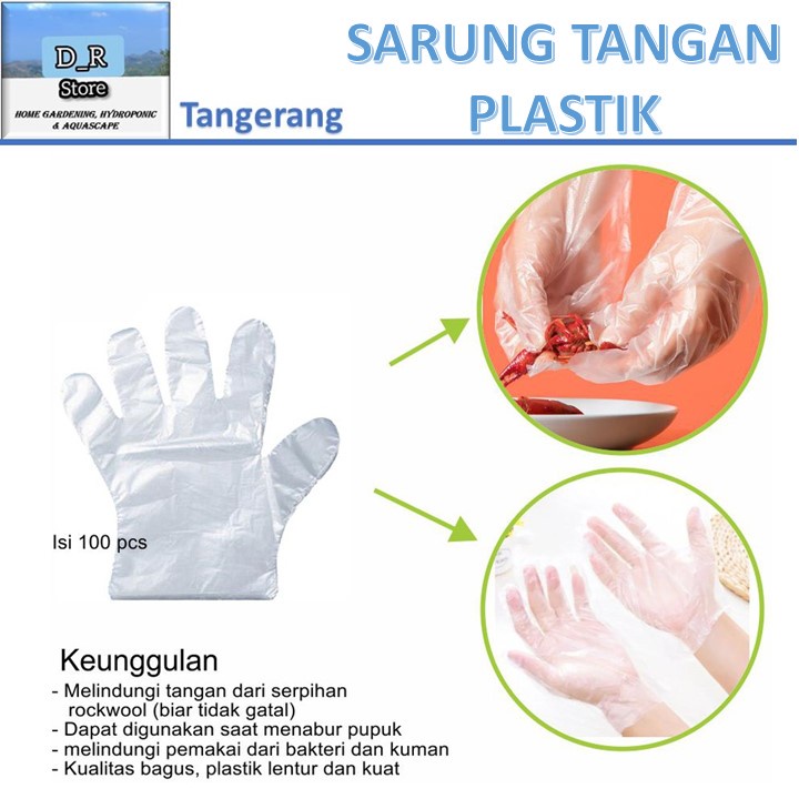Sarung tangan Plastik berkebun dan mengolah sayuran DR TGR