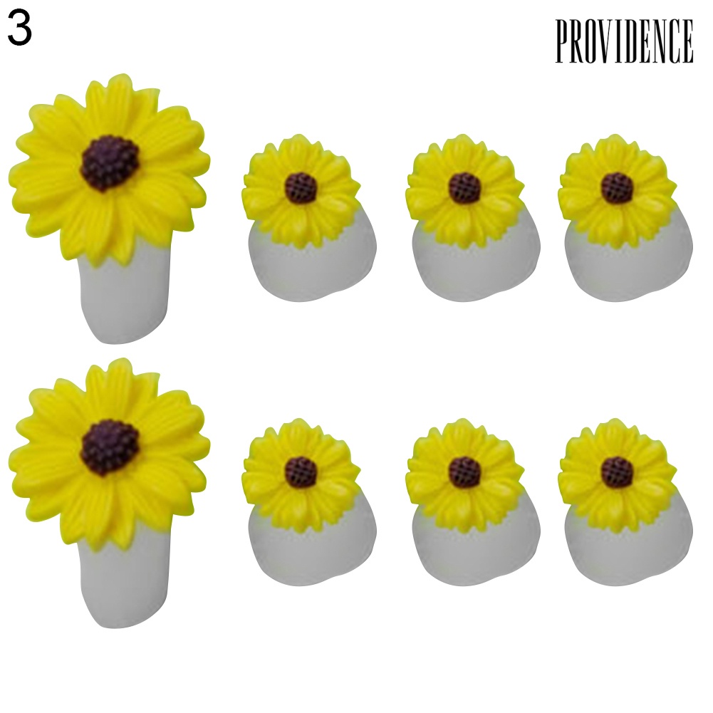 Providence 8pcs Pemisah Jari Kaki Bentuk Bunga / Hati / Bulat Bahan Silikon Untuk Nail Art