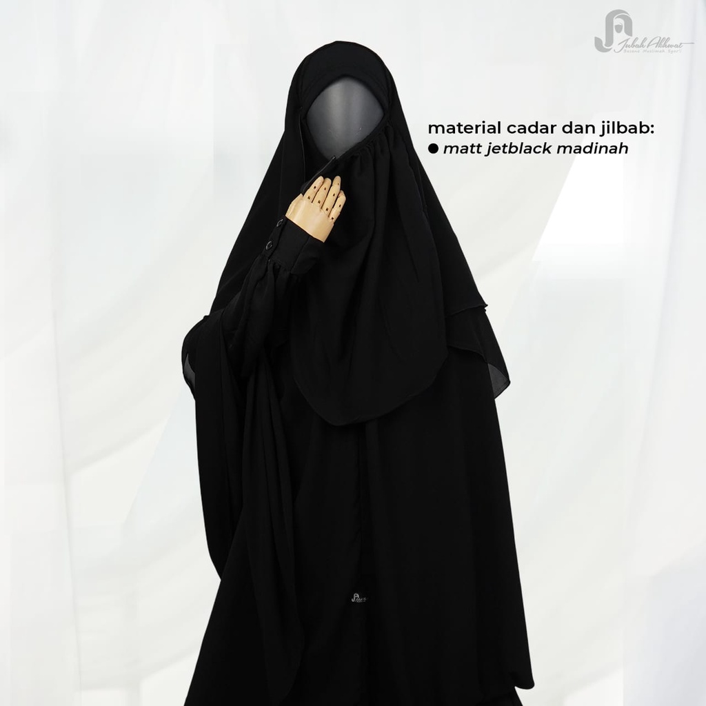 Jilbab Cadar SAFAR (Khaulah) bahan jetblack