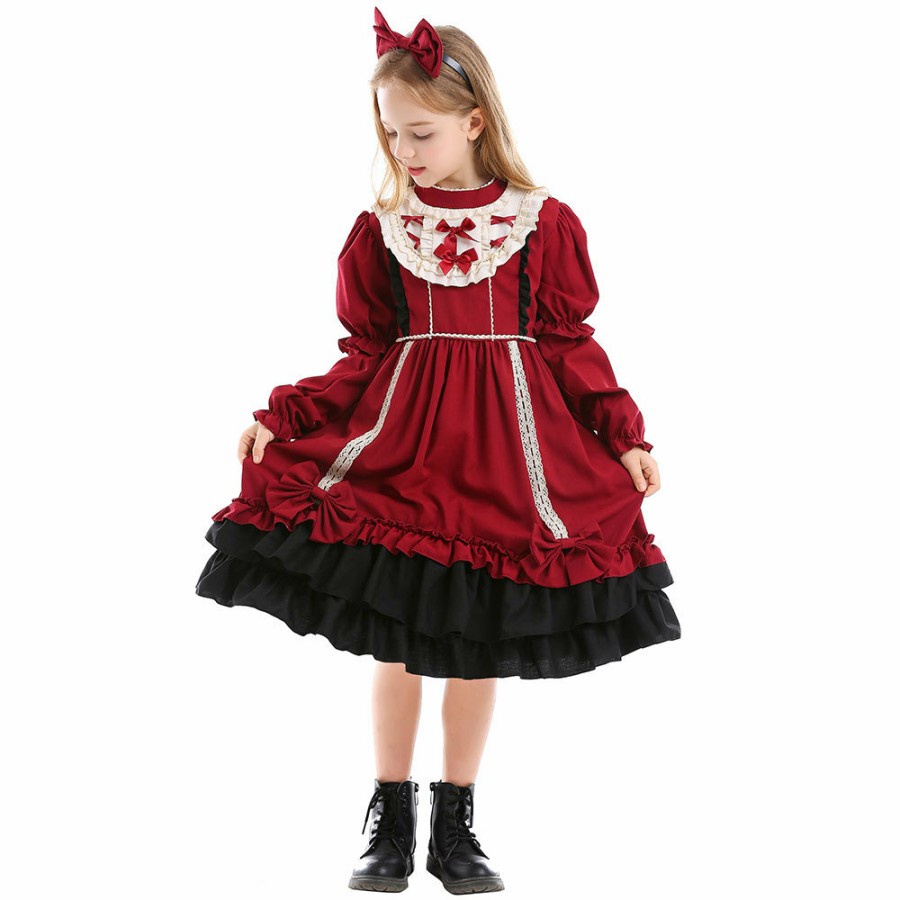 Spanish Lolita Girl Costume Halloween anak Dress anak perempua Spanyol