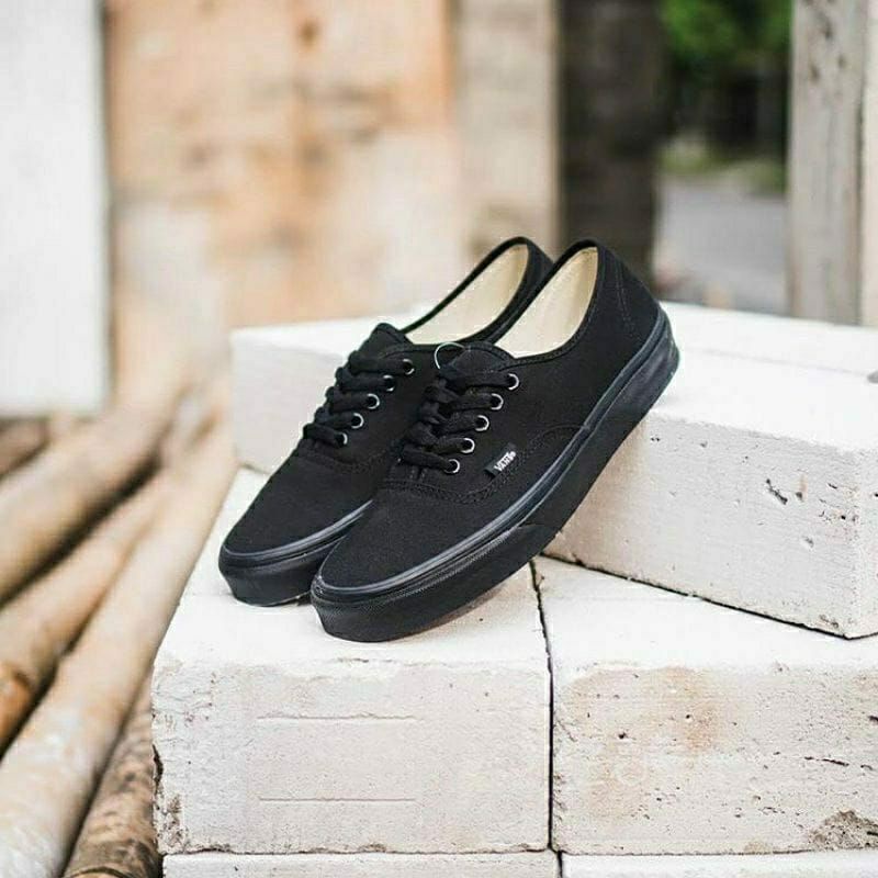 Vans Authentic Full Black Sepatu Vans Hitam Vans Full Black Pria Wanita