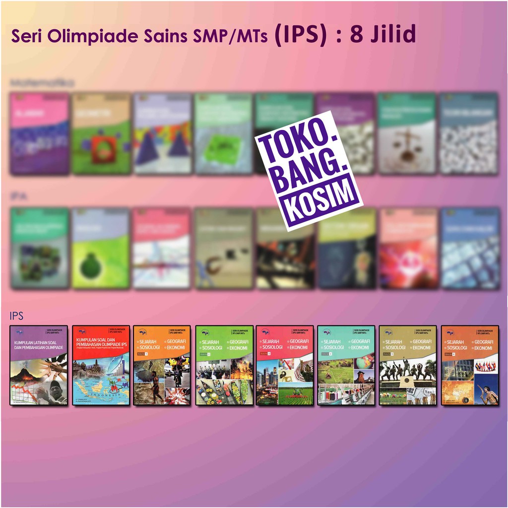 BUKU SERI OLIMPIADE SAINS SMP/MTs (IPS) PROF YOHANES SURYA, 8 Jilid buku
