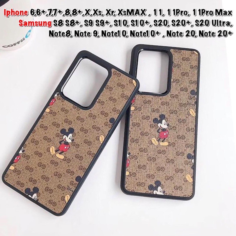 Gucci Mickey Samsung Leather Case Samsung Popsocket S8 S8+ S9 S9+ Note8 Note 9 10 20 S10 S10+ S20 +