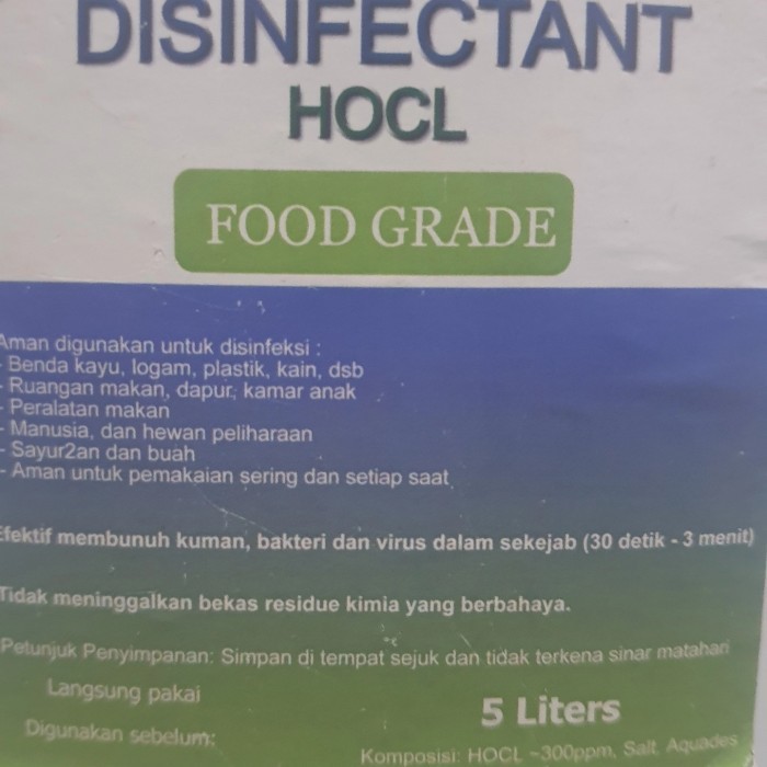 DISINFEKTAN FOOD GRADE 5L REFILL WHO NANO GUN SPRAY / STEAM GUN TEMBAK DISINFECTANT CAIR