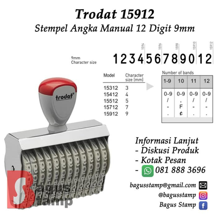 

Stempel Angka Manual 12 Digit 9mm Trodat 15912