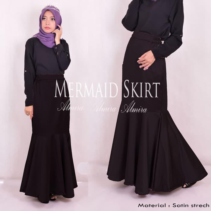 Terpopuler Rok Pesta Panjang Polos Muslimah Mermaid Skirt / Rok Duyung Satin - Ungu Termurah