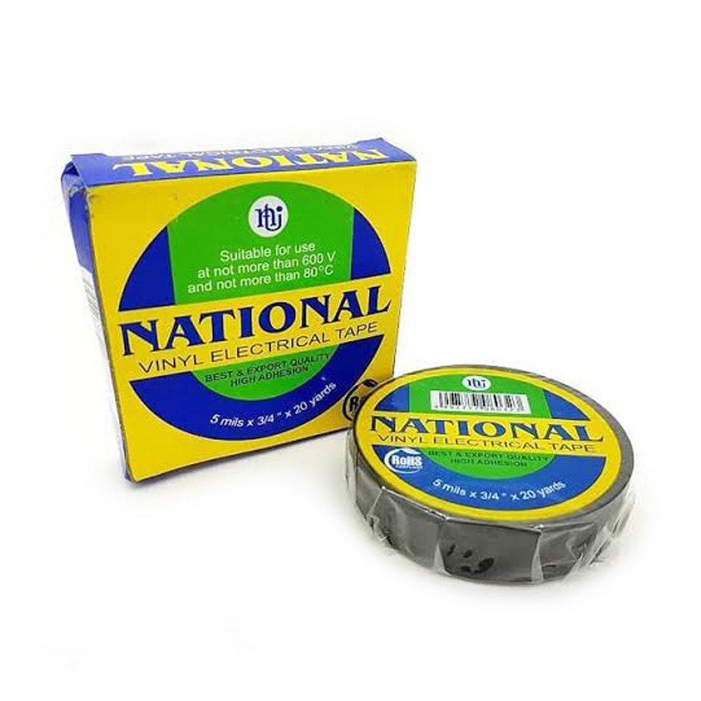 

National Isolasi Listrik Hitam 3/4 " Inci 20 Yard Solasi Vinyl