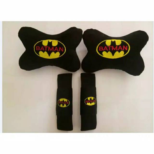 Bantal Mobil / Bantal Leher mobil 2in1 Batman Aksesoris Mobil