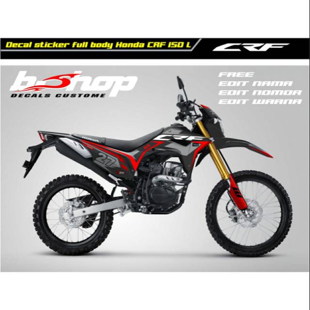 Decal Full Body Honda CRF 150L merah abu-abu