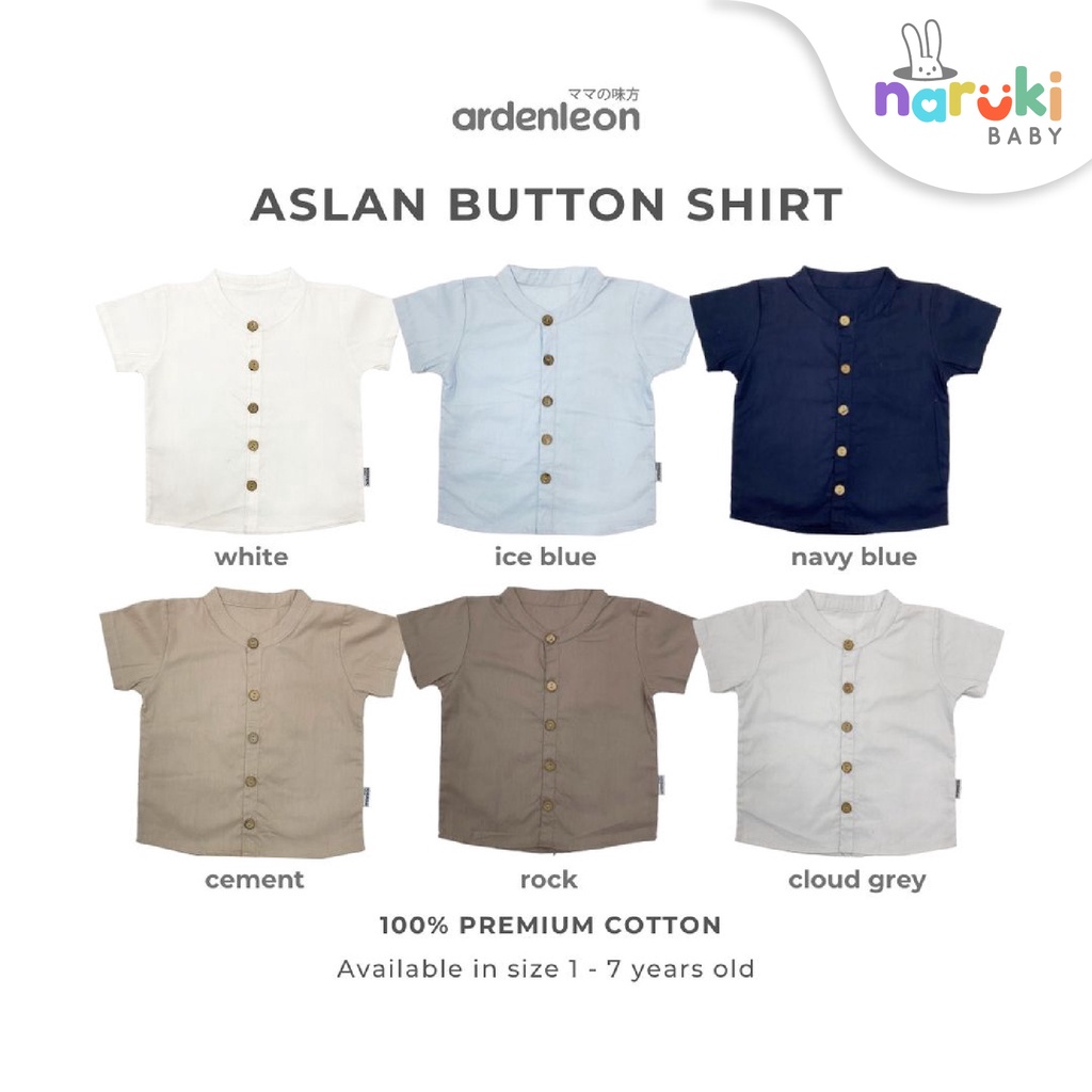 Ardenleon Boy Aslan Button Shirt Arden Leon Baju Atasan Anak Laki-laki