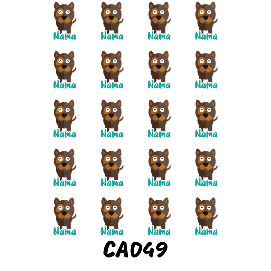 

Sticker Nama Cutting Label Waterproof Tahan Air Dog C (CA049)