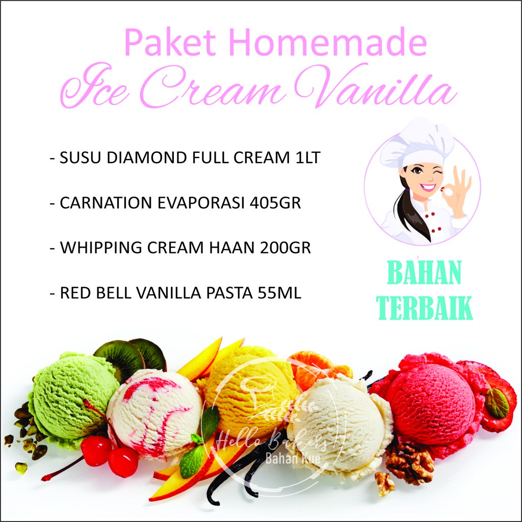 

ICE CREAM VANILLA HOMEMADE / PAKET ICE CREAM / ICE CREAM VANILLA