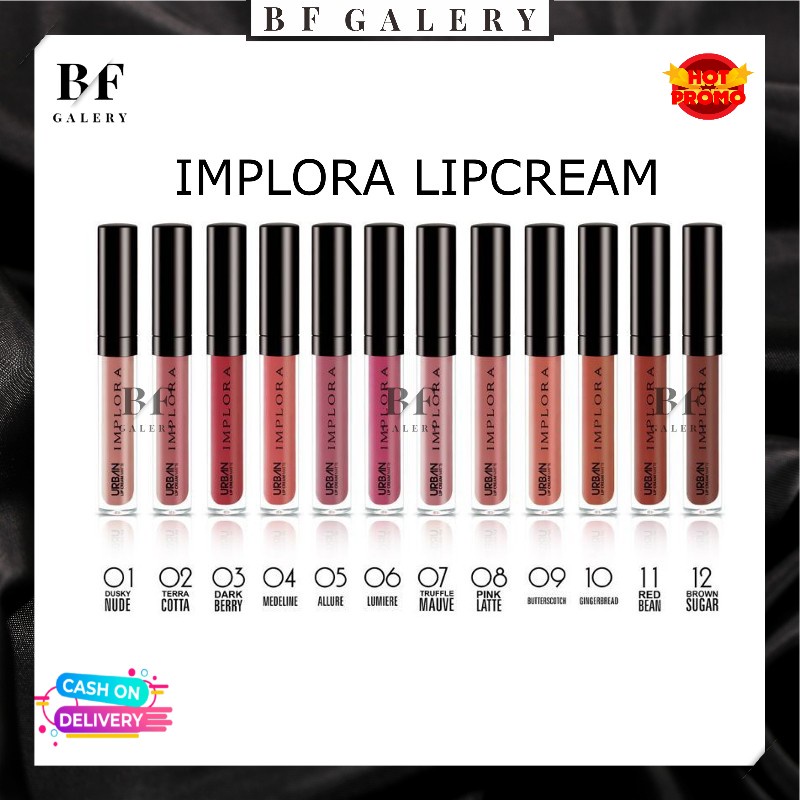 BFM014 Implora Urban Lip Cream Matte /Pelembab Bibir Implora/ Original Lipcream / Lipkrim