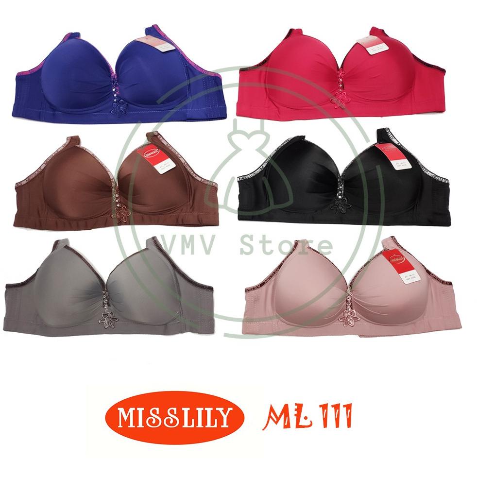 Bra Misslily L 111 Import Cup C Besar Jumbo Kait 3 Brukat Tanpa Kawat Bh Jupe Miss Lily Original