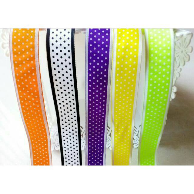 

Pita grosgrain 1" polka list tepi