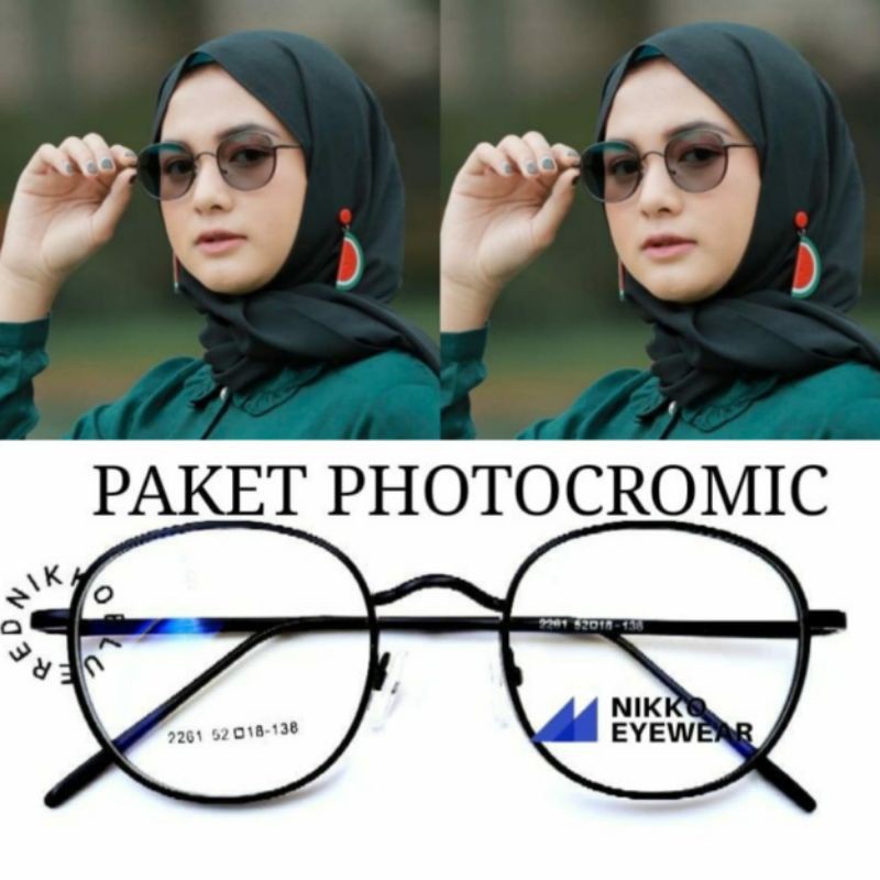 [COD] KACAMATA PHOTOCROMIC TERBARU WANITA PRIA KOREAN VINTAGE BERUBAH WARNA FRAME OPTIK 2261 FASHION