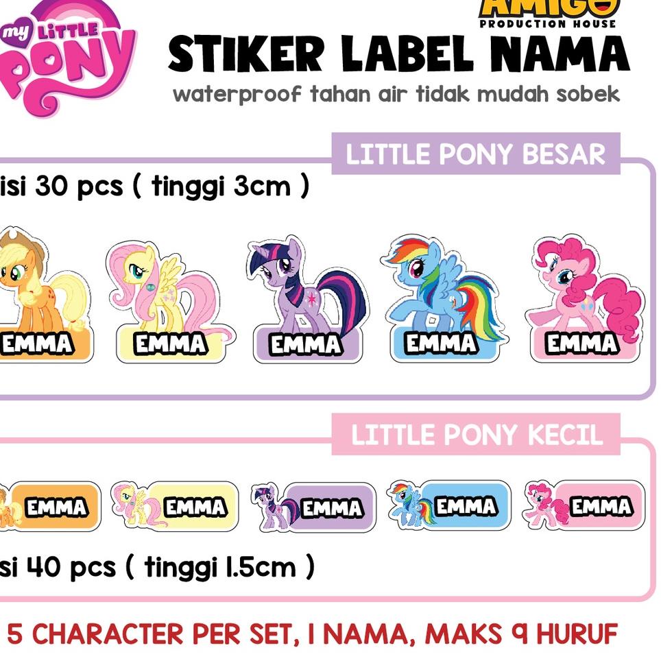 

<A-EWR <✓ label nama anak Stiker gambar bt21 avengers princess minion my little pony princess harry potter kakao friend custom <premium