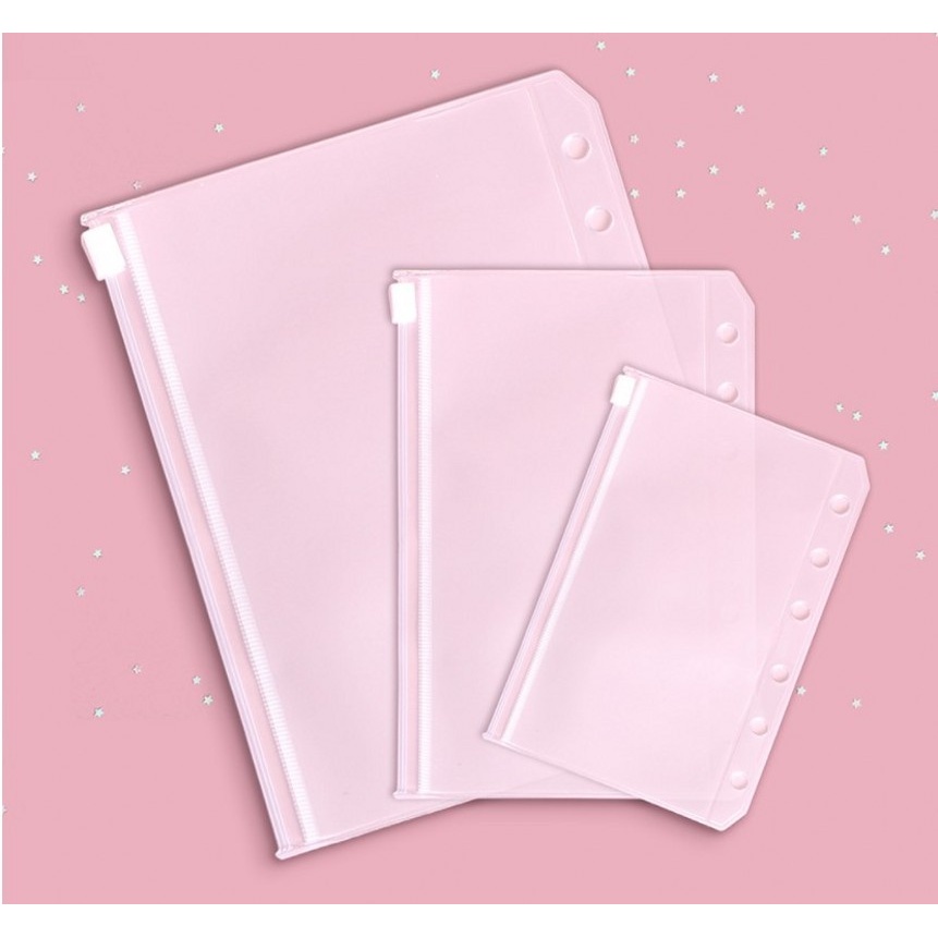 [1 Pcs A5,A6,A7 File Manager Storage Folder Zipper Bag] [PVC Loose-leaf Storage Bag]