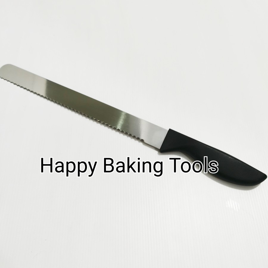 Pisau roti gerigi stainless, pisau cake import, bread knife import, pisau kue bergerigi kwalitas imp